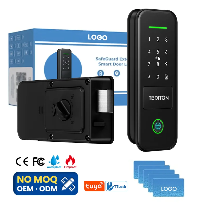 A260 Waterproof Electronic Intelligent Interior Fingerprint TTlock App Tuya Zigbee Wifi Smart HandleLock with Camera