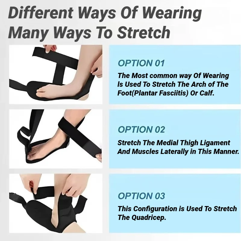 Fitness Open Back Muscle Relaxation Yoga Stretching Band Leg Stretcher Flexibility Strap For Rehabilitation Plantar Fasciitis image 5