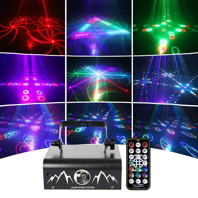 

RGB лазерный проектор DMX: Сценические световые эффекты для вечеринок, создания атмосферы на семейных мероприятиях, дискотек, свадеб и клубных вечеринок