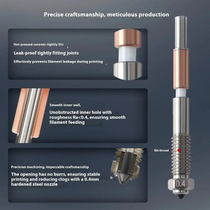 

Y1UB Heat Resistant 3D Printer Nozzle Hardened Steel For Abrasive Material Compatibility