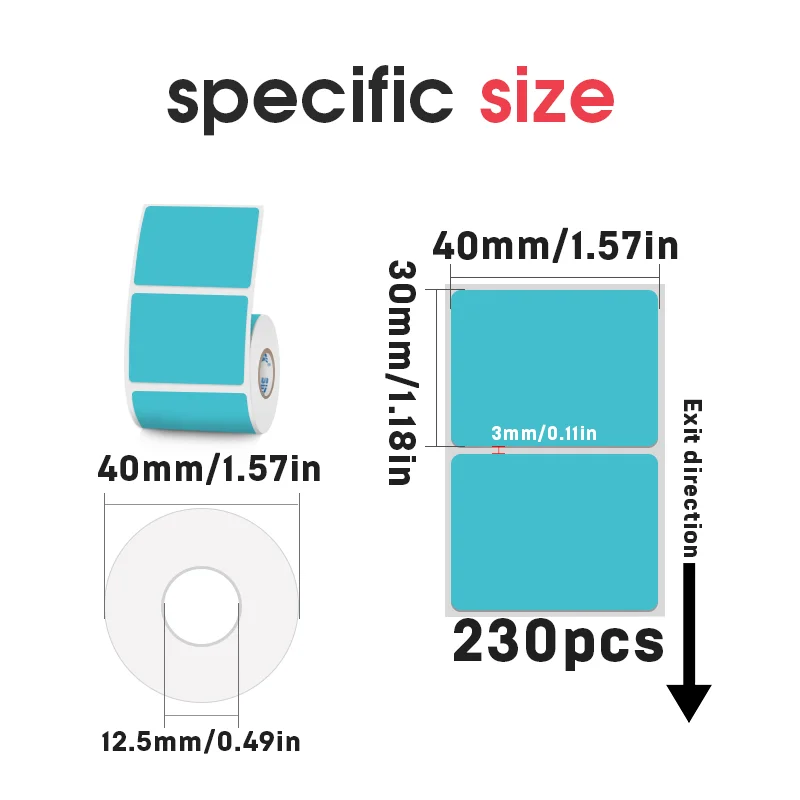 SINMARK 휴대용 프린터용 다채로운 라벨 감열지 스티커, P15 방수 자체 접착 라벨 용지