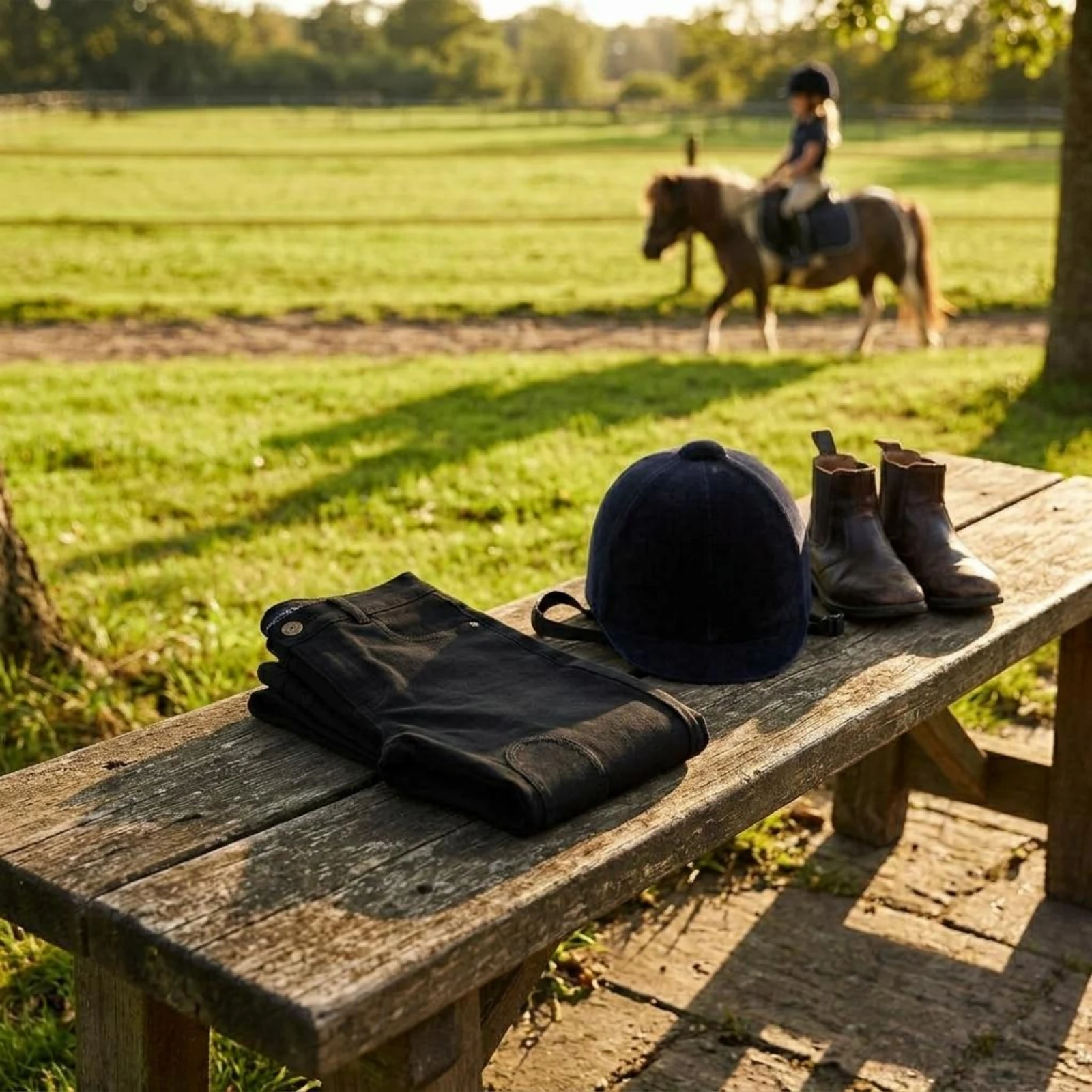kids-equestrian-breeches-full-length-children's-riding-breeches-slim-stretch-riding-pants-button-closure-sports-clothing-black