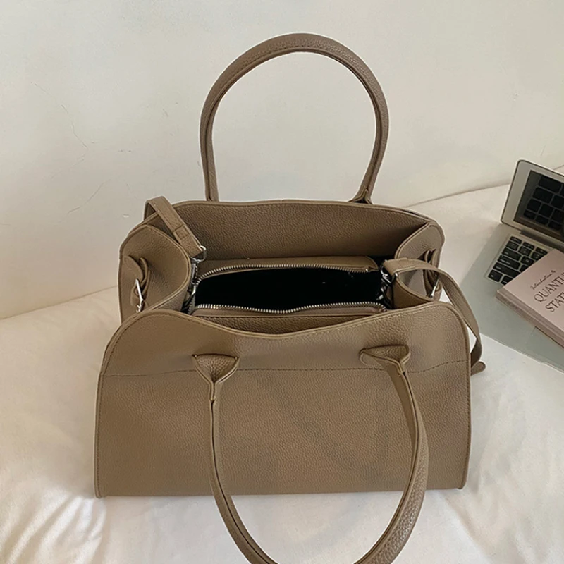 Modische Große Tragetasche, Vielseitige Pendler- und Reise-Schultertasche, Lässige Koreanische Premium-Luxus-Handtasche mit Griff – Detail 23