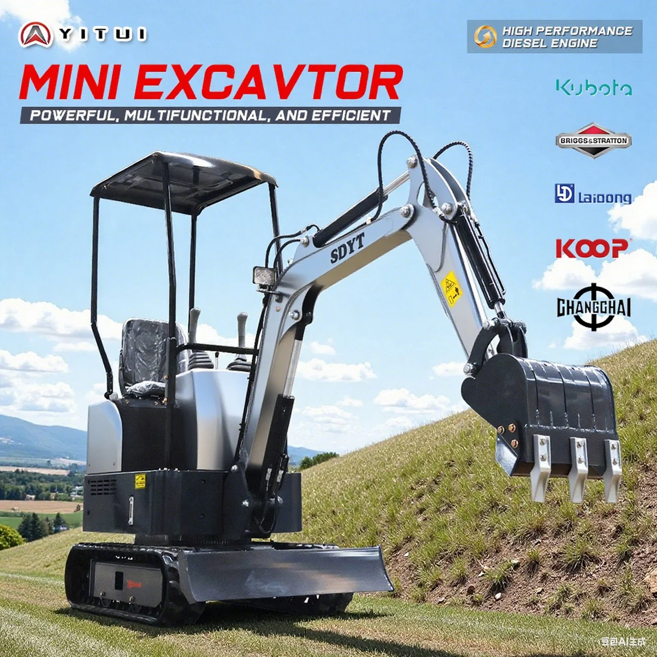 

Customized Mini Excavator Ce Epa Euro 5 Kubota Engine1.5 Ton Mini Excavator Factory Transaction In China