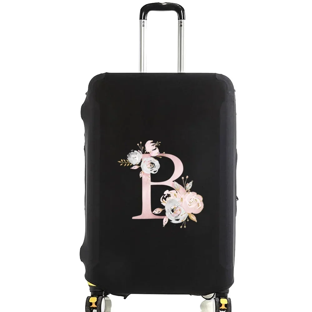 Thick Elastic Luggage Protective Cover Dust Cover Anti-Scratch Suitcase Covers Zipper Suit for 18-32 Inch Bag Pink Flower Series