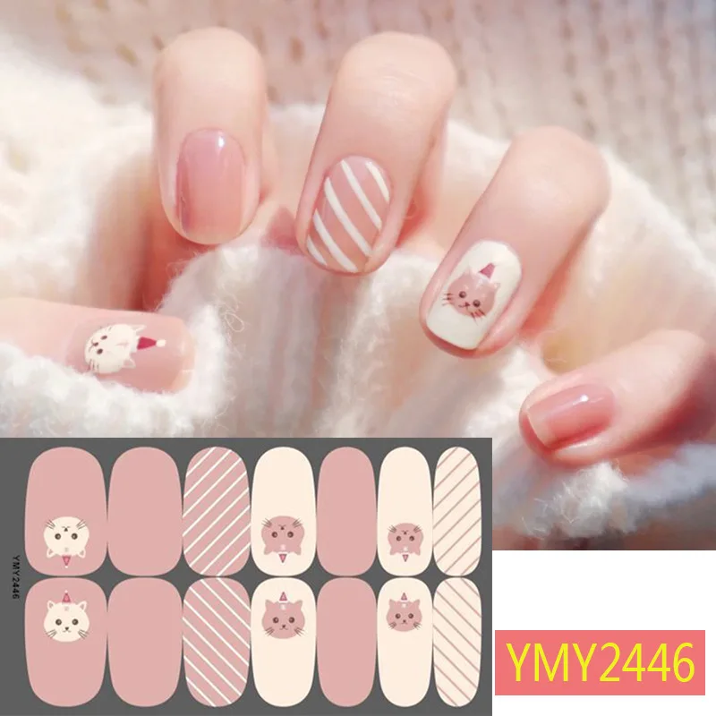 Papai Noel nail stickers, capa completa, 14 dicas, decoração, auto-adesivo, para nail art