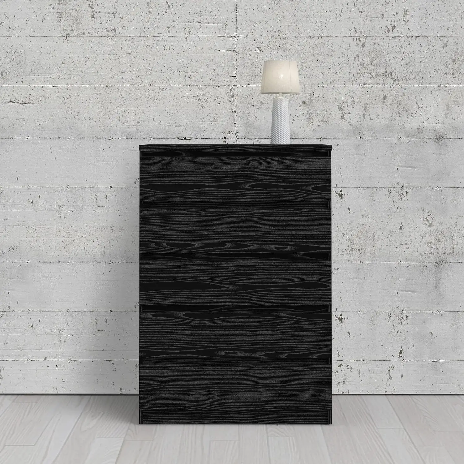 Scottsdale 5 Drawer Chest, Black Wood Grain