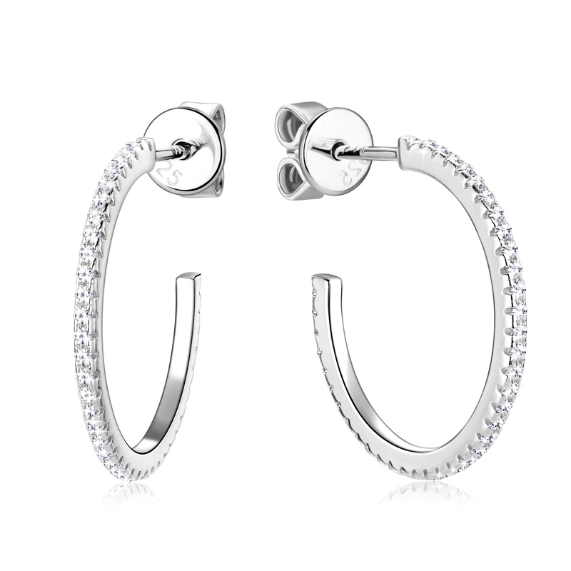 Imagem -06 - Iogou Moissanite Hoop Earrings para Mulheres Original 925 Sterling Silver Stud Earrings Jóias Únicas para Natal Aniversário e Festa