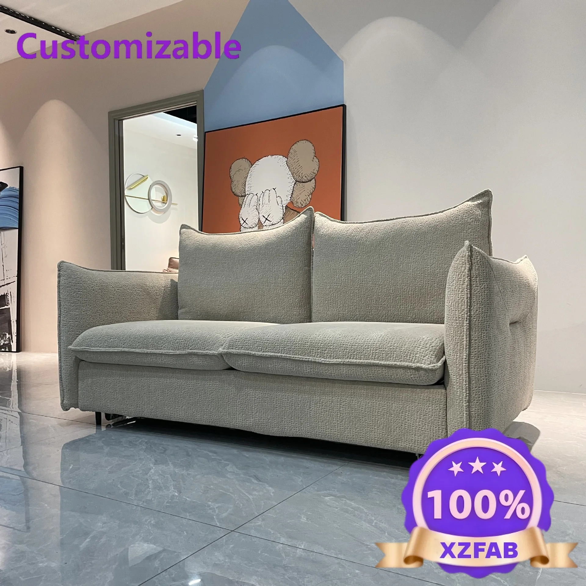 Factory Direct 2026 Hotel apartment sofa bed with mattress multi-functional flip-over iron frame sofa bed dual-purpose foldable