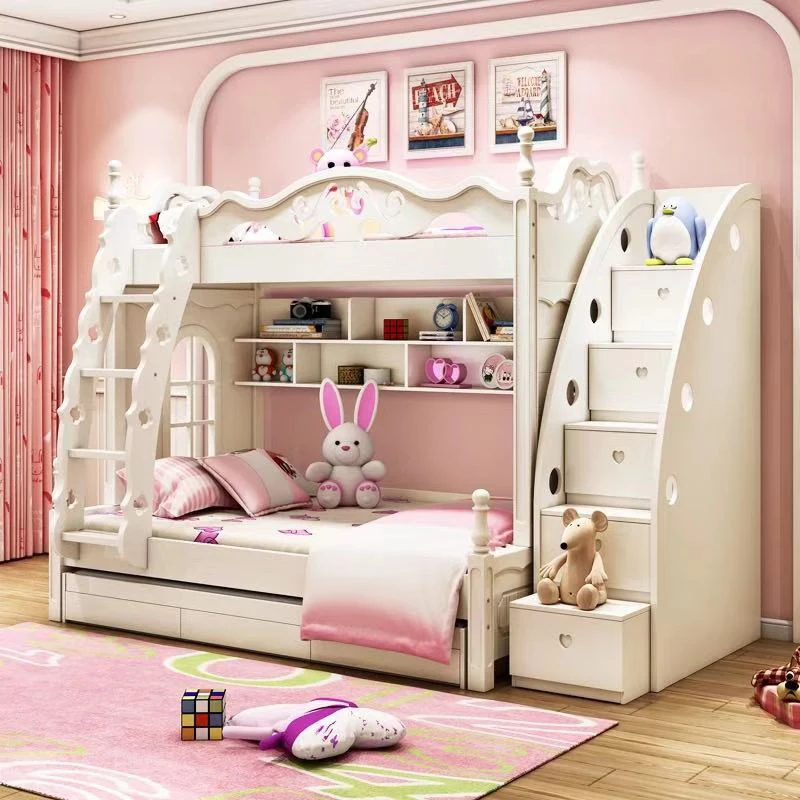 

Modern Design Wooden Frame Double Children's Bed Bedroom Furniture Set Household Wooden
