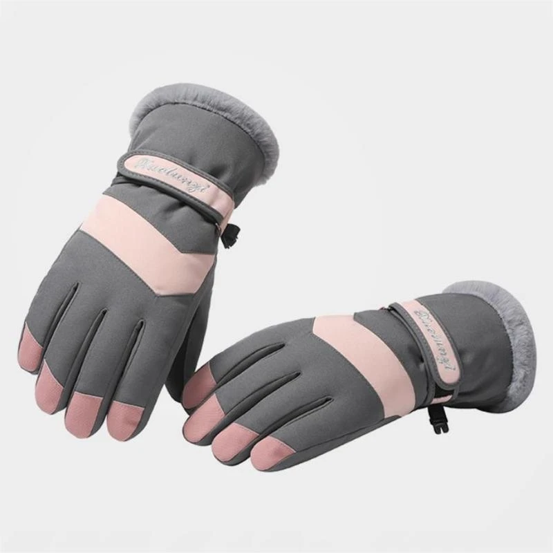 39BD Non Slip Ski Gloves Waterproof Full Finger Glove Fleece Lined Touchscreen Gloves