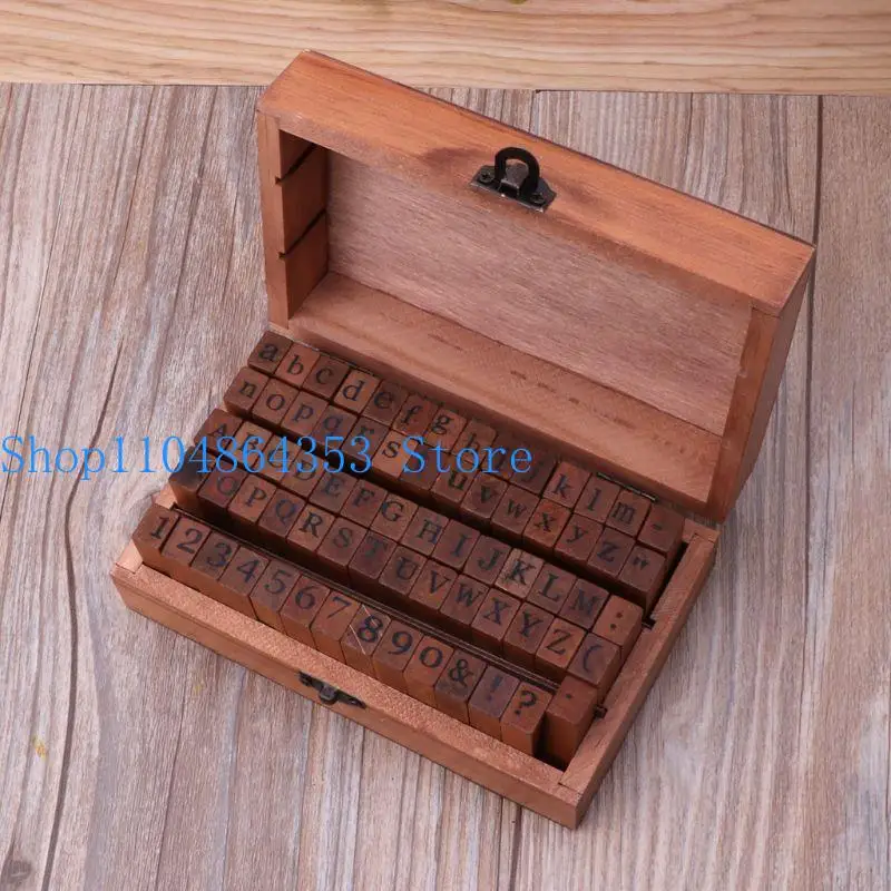 652f 70 pitces/مجموعة DIY رقم الأبجدية طوابع مع مربع خشبي للتدريس من أجل التحرير التحجيم