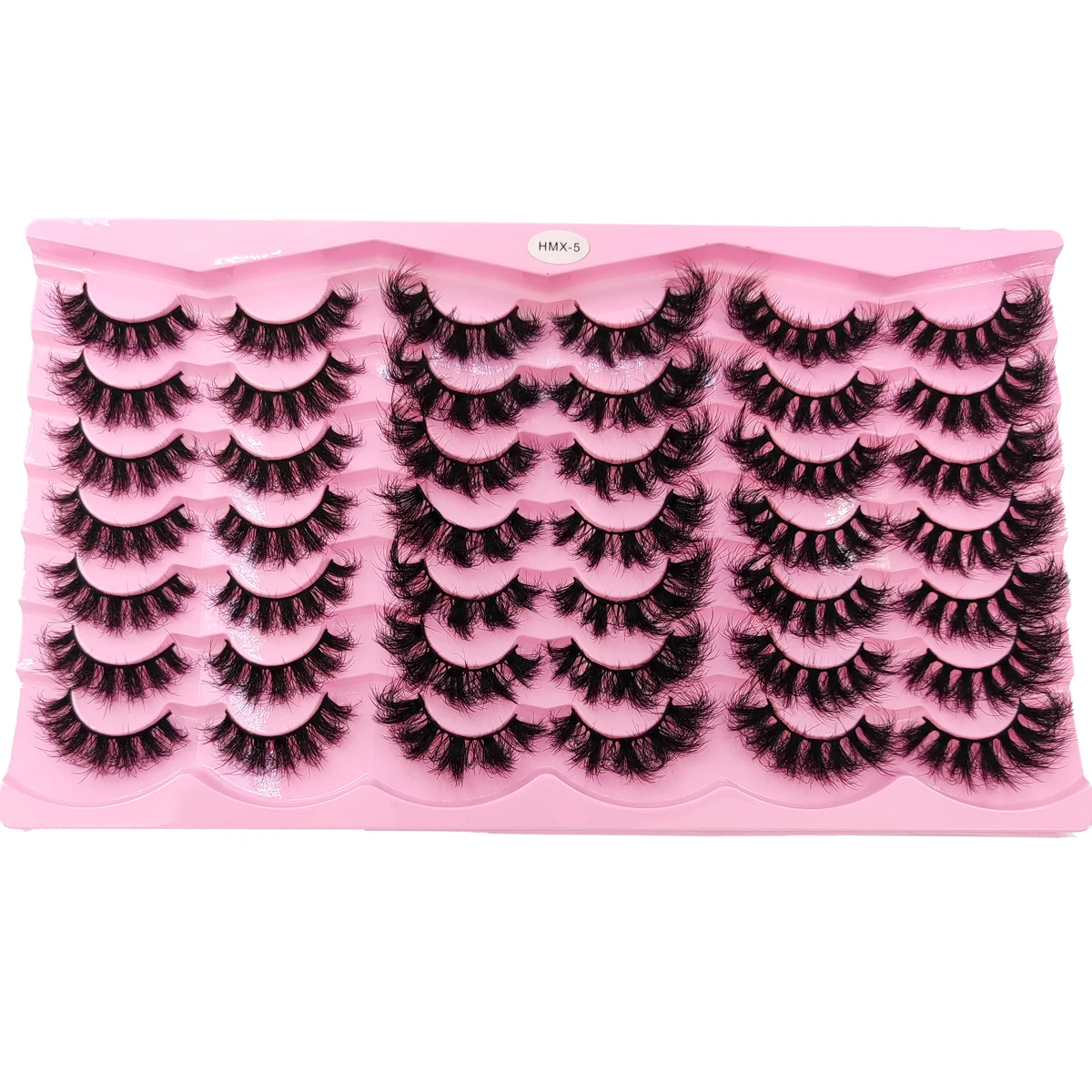 HBZGTLAD 21 Double Natural Striped Fluffy Artificial Mink Eyelash 3D False Eyelash Fluffy Curl False Eyelash Extended Makeup