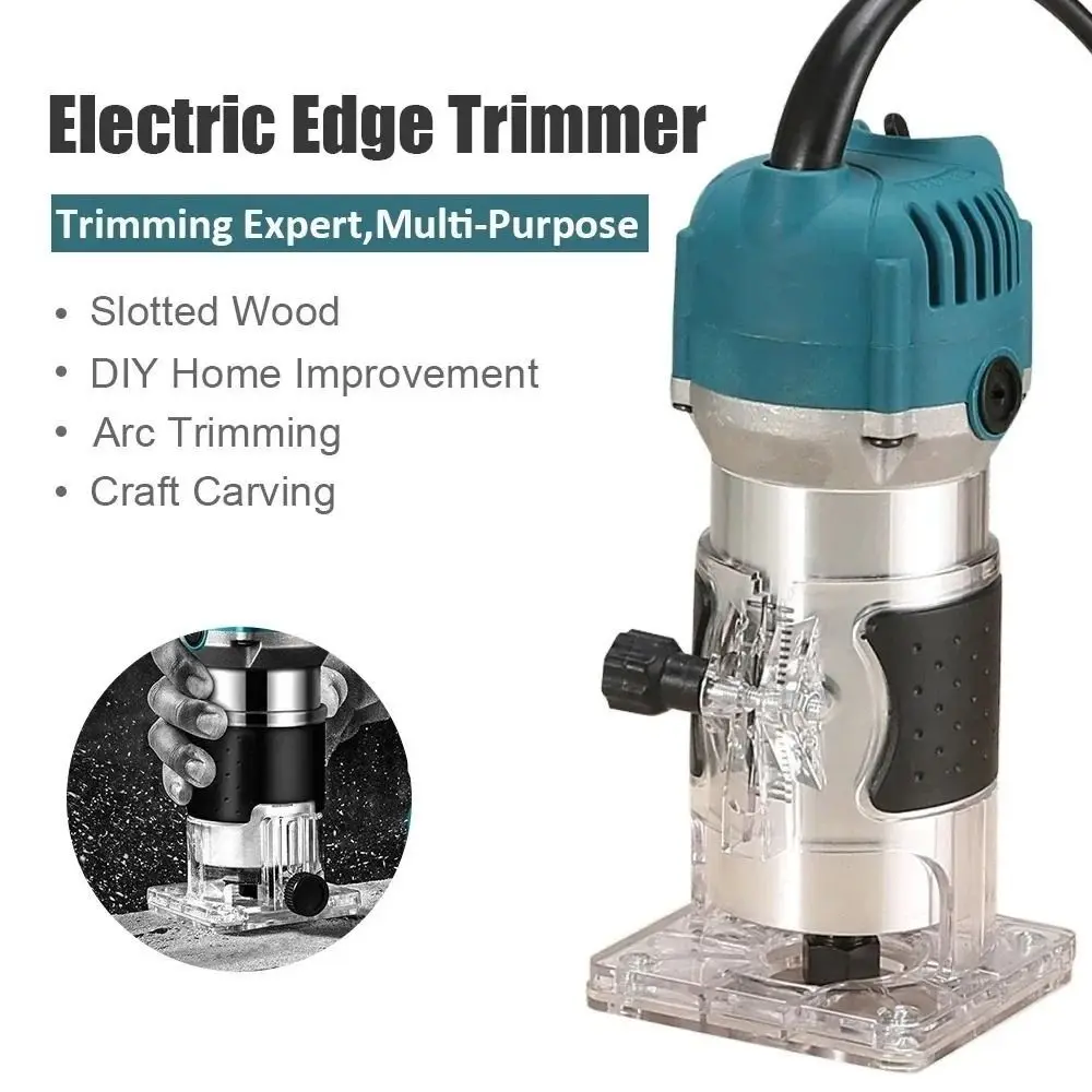 

30000RPM Electric Trimming Machine 800W US/EU Plug Wood Edge Router Trimmer Manual Engraving Woodworking
