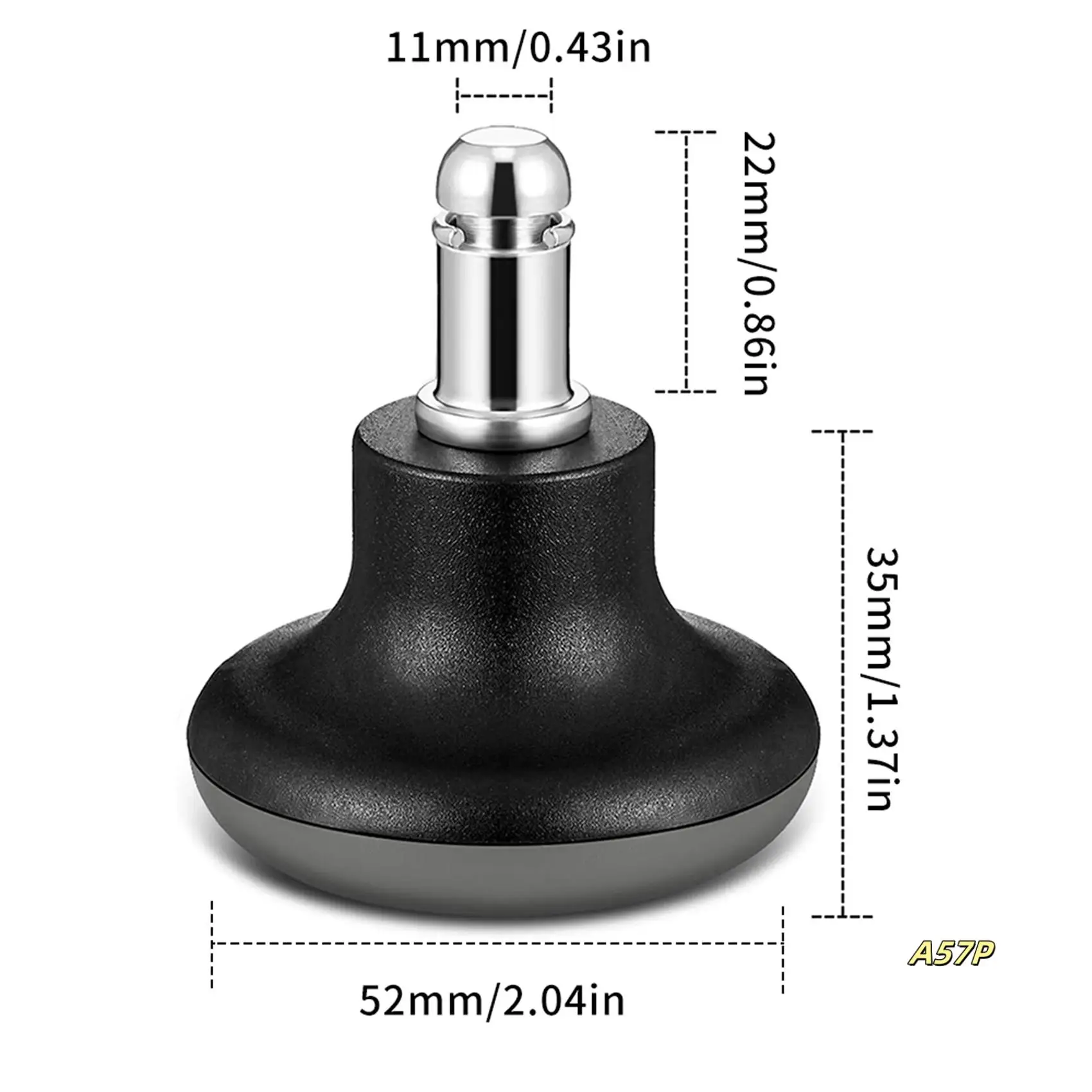 10 Uds Bell Glides ruedas de silla de oficina de repuesto tapón silla de oficina ruedas giratorias, taburete de 2 pulgadas Bell Glides