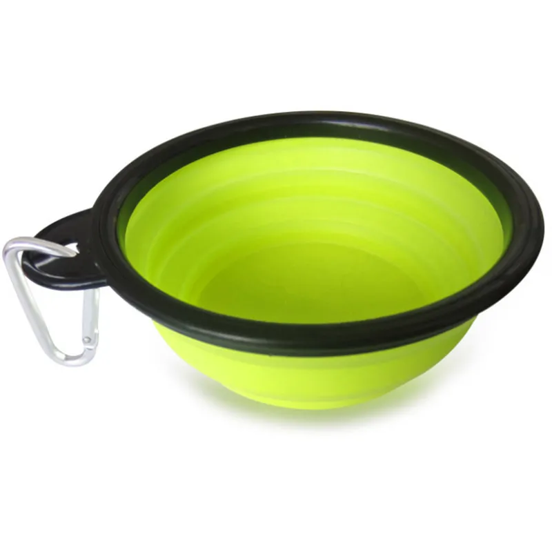 Pet dog cat feeding water folding bowl with buckle pet    outdoor portable utensils universal  equipment 1pcs