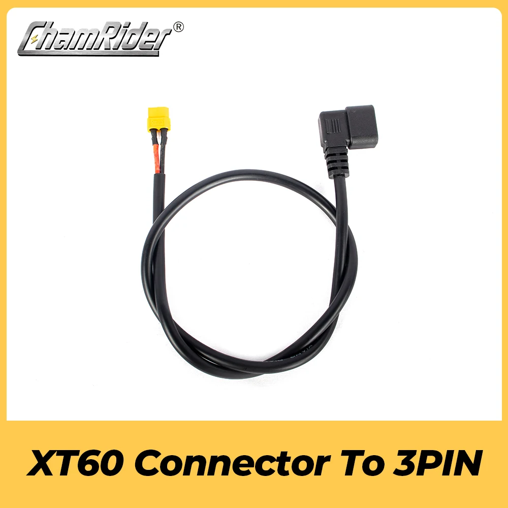 

Electric Bike Power Cord XT60 Female to 3 Pins Port Male Connector Adaptor Power Conversion Cable for Ebike Lithium Battery