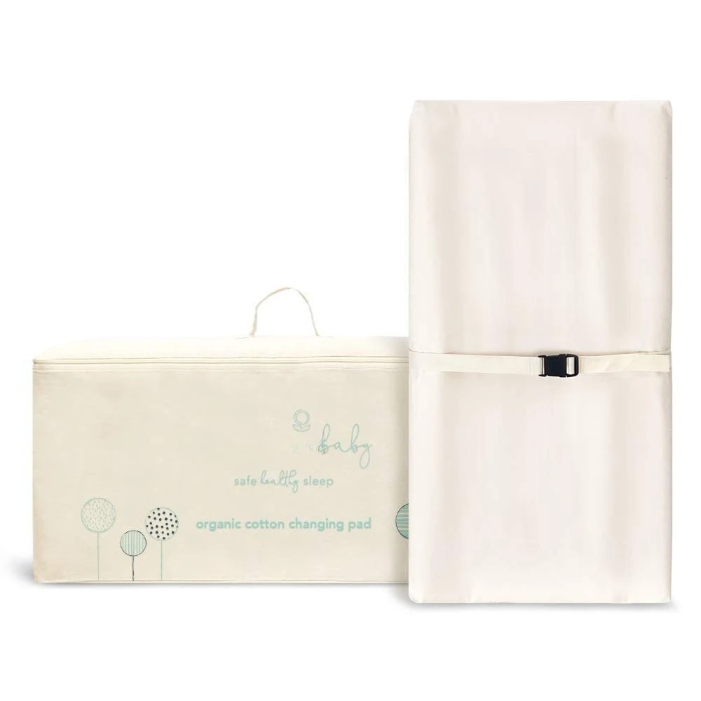 

Organic Contoured Changing Pad - Easy to Clean, Lightweight & Portable - Comfort 2-Sided Waterproof Baby Diaper Changing Pad
