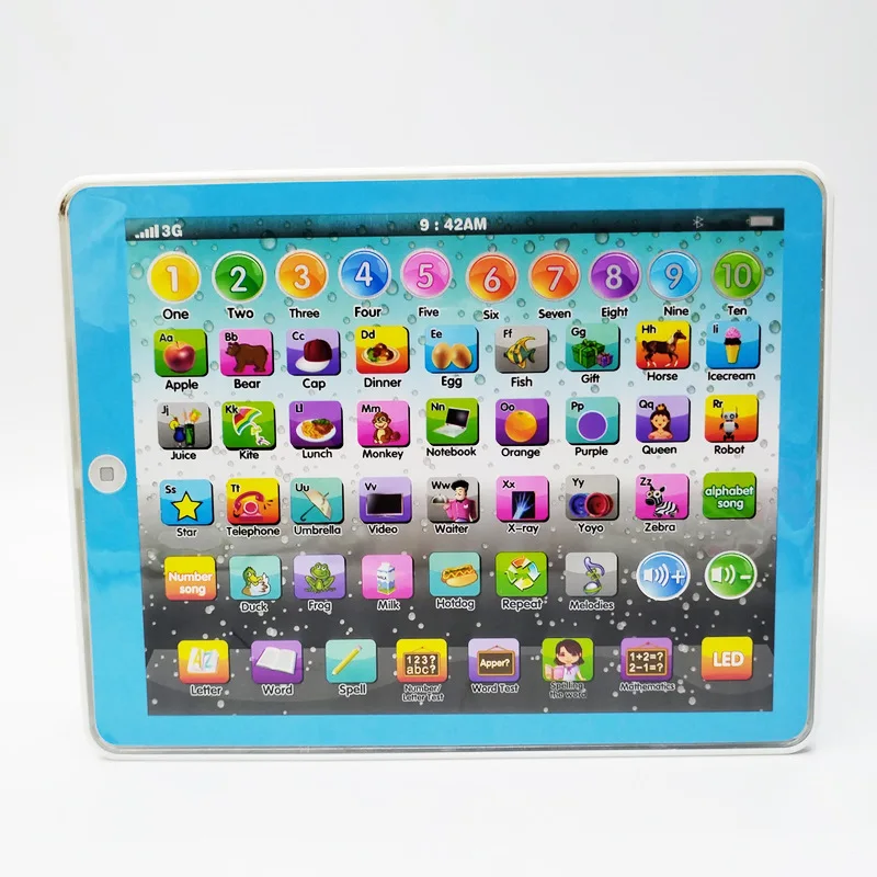 Juguete de aprendizaje de inglés para niños pequeños, tableta de aprendizaje interactiva, almohadilla de aprendizaje para niños, rompecabezas de aprendizaje temprano, máquina de cuentos, juguete