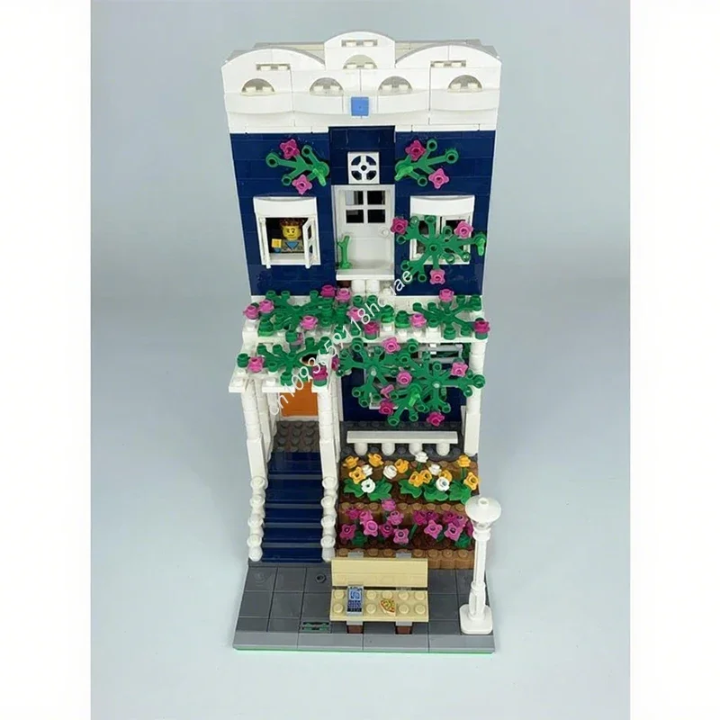 770피스 MOC 아이비 테라스 하우스 모듈형 건물 블록 크리스마스 창의적인 실내 장식 DIY 모델, 열정적인 선물로 추천