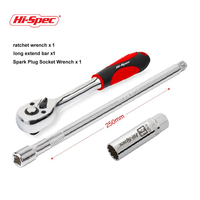 Hi-Spec Car Repair 3PC Set 3/8 Inch Torque Ratchet Wrench Spark Plug Socket Flexible Adjustable Wrench Spanner Hand Tools