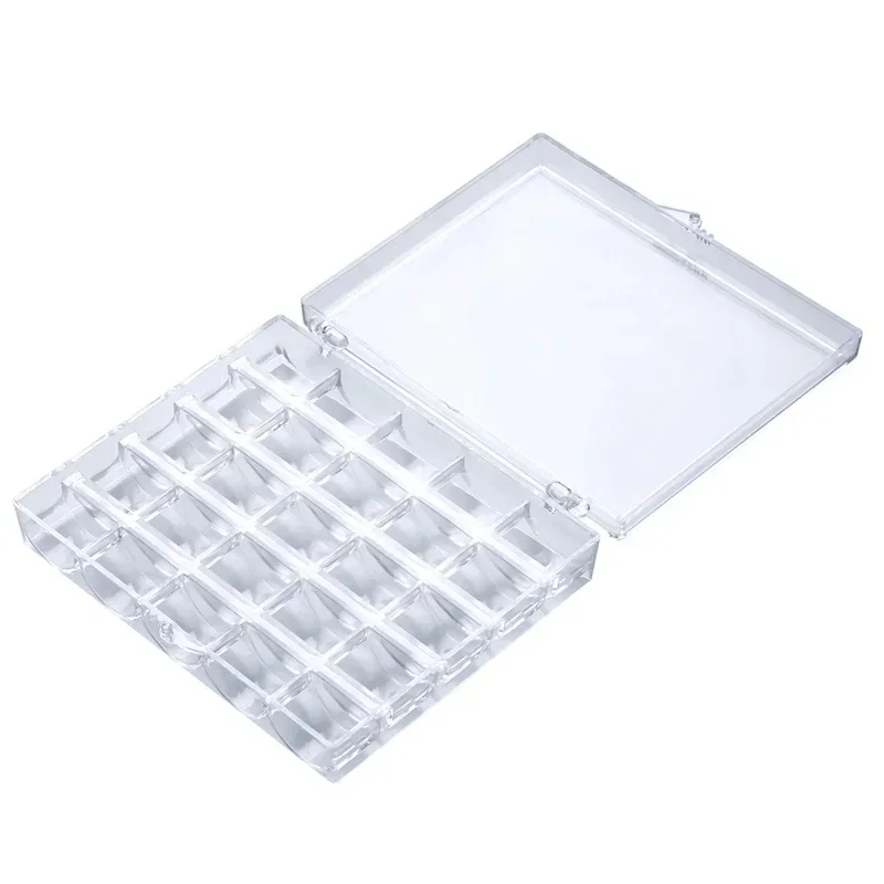 Empty Bobbin Storage Box for 25 Spools, Plastic Organizer for Sewing Machine Bobbins & Knitting Needles