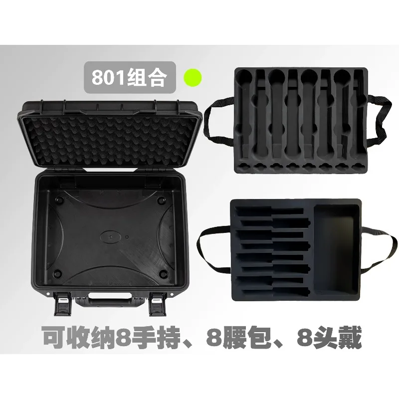 801 Combination Storage Box 8 Microphone 8 Fanny Pack Microphone Fanny Pack Headwear Earphone Monitor Performance Plastic