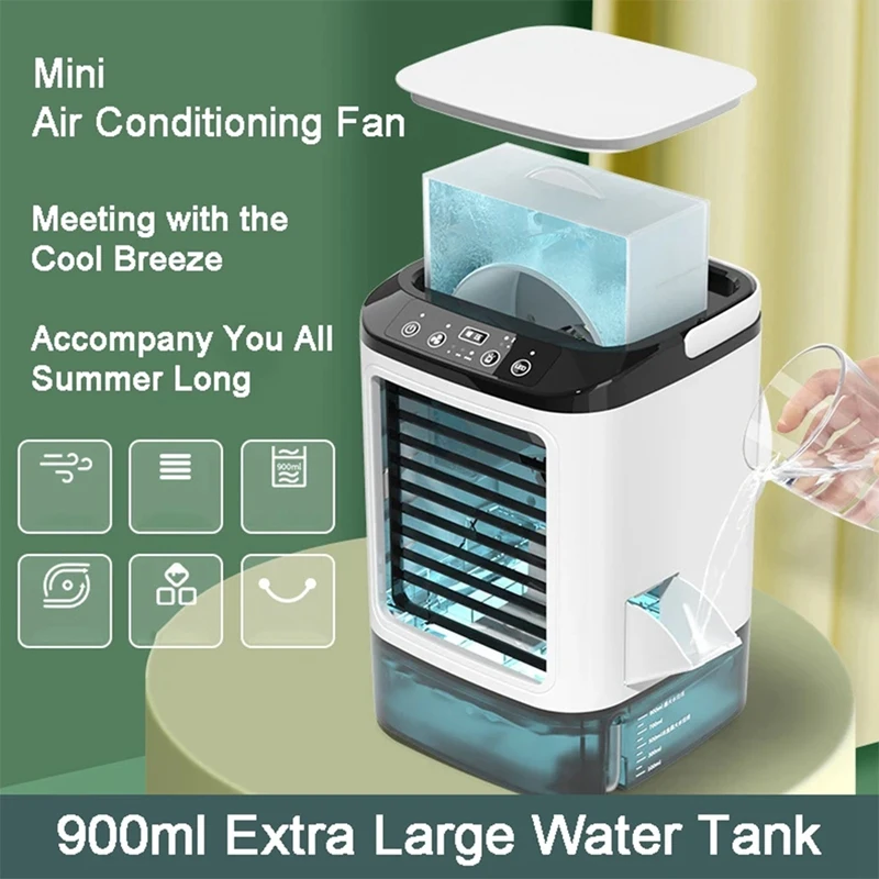 Portable Air Conditioner Portable Fan Dual Spray Ultrasonic Atomization Speed Mute Air Cooler