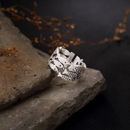 Charming Creative Trendy Fish Ring For Women Simple Open Adjustable Ring Jewelry Gifts