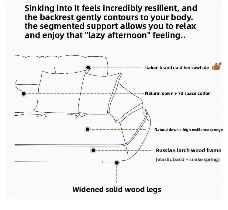 Anpassbares Ledersofa, einfaches modernes Wohnzimmer modern