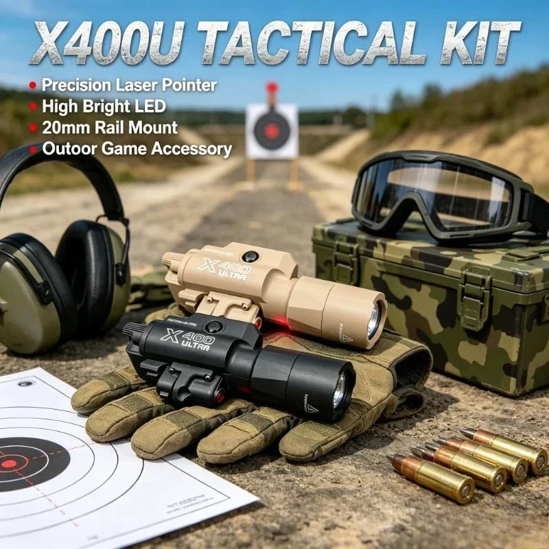 2026 NEW Tactical X500L Dual Function 2 in 1 LED Red Laser Fits 20mm Picatinny Rail Toy Blaster Shooting Gear