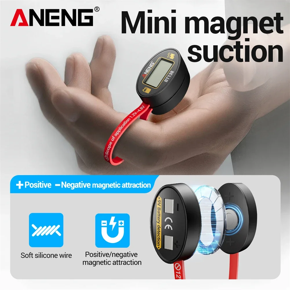 طقم اختبار مستوى البطارية الرقمي المتعدد ANENG المهنية التيار المتناوب/تيار مستمر الجهد المقاومة NCV التعريفي أدوات متر متعددة الوظائف