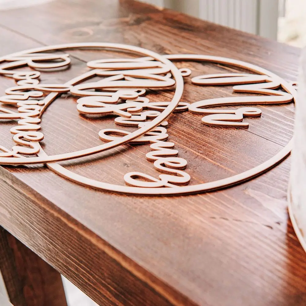 2 Stuks Gepersonaliseerde Bruid En Bruidegom Bruiloft Stoel Terug Teken Mr En Mrs Houten Stoel Decor Ronde Of Hart Party tafel Decoratie