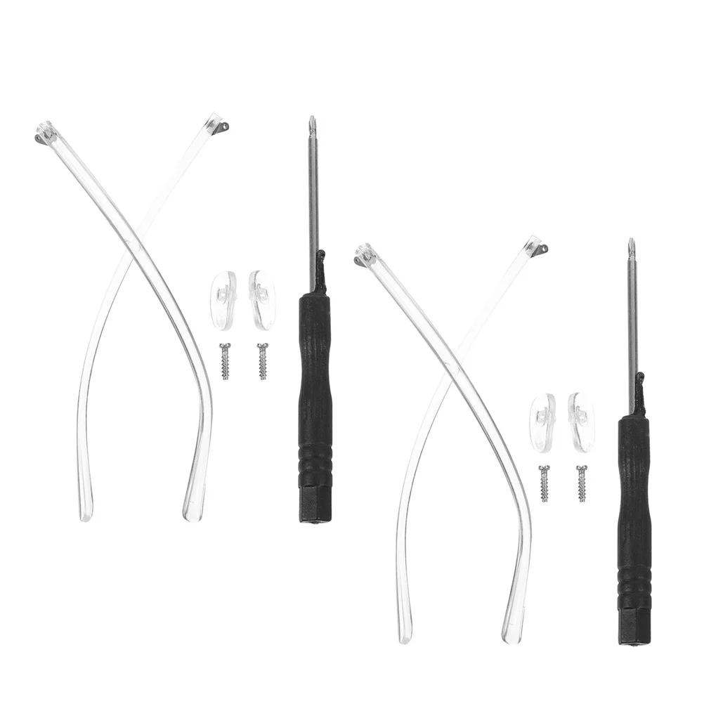 

2Pairs Glasses Arms Replacement Universal Retro Design Eyeglass Legs Nose Pads Repair Kit Comfortable Fit Anti Slip Parts