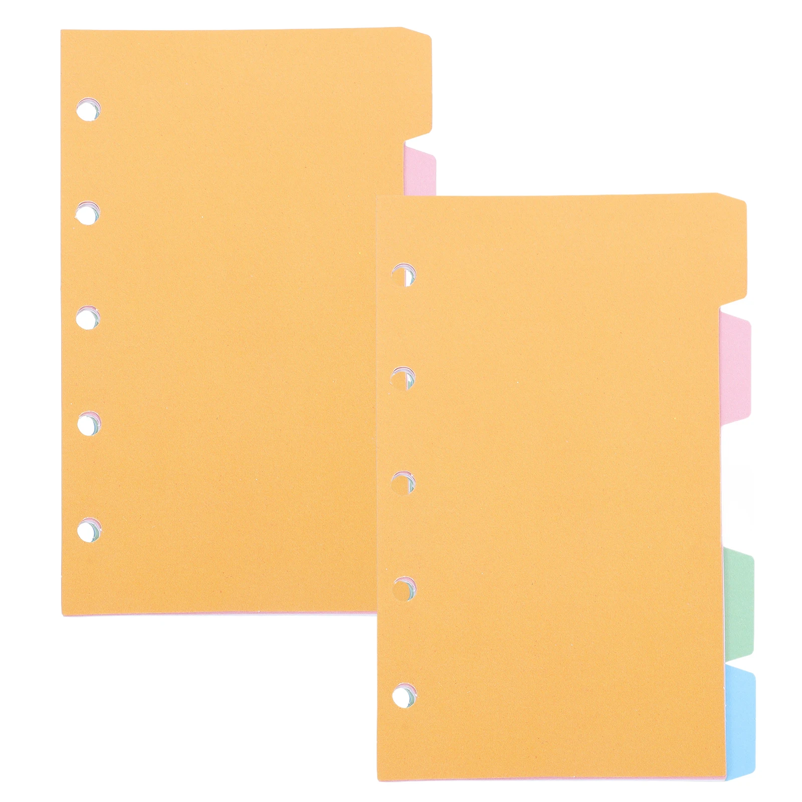 

2 Sets 5-Hole Notebook Dividers A8 Macaron Color Index Tabs Binder Loose Leaf Page Markers Classification Folder Office Supplies