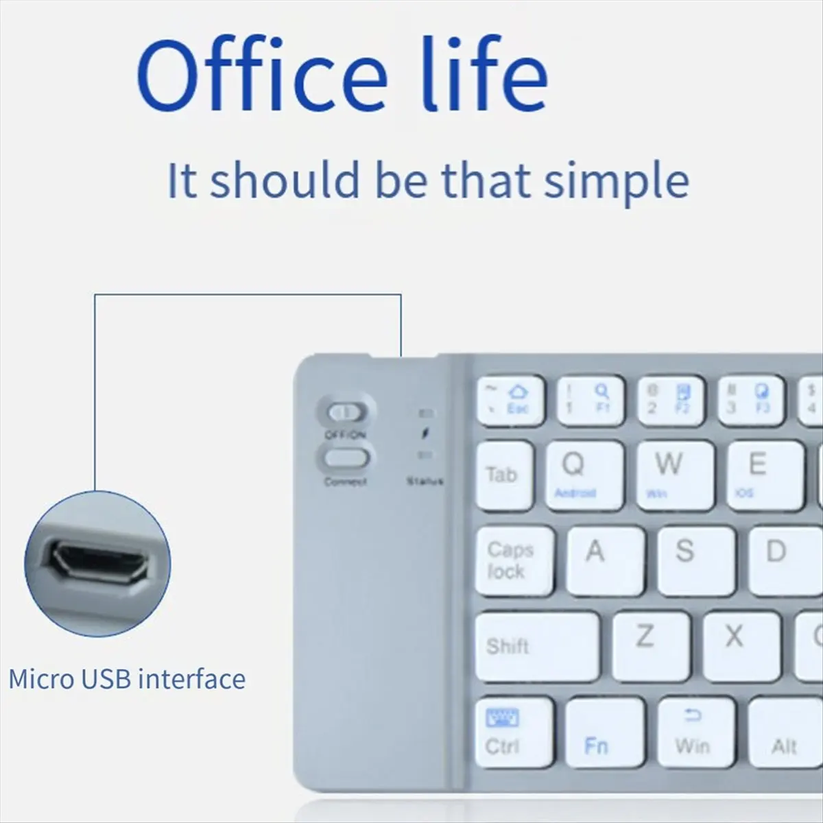 Superb- Dual Folding Wireless Bluetooth Keyboard for iPad Cell Phone Tablet Computer Mini Mute Multi-Function Keyboard, B