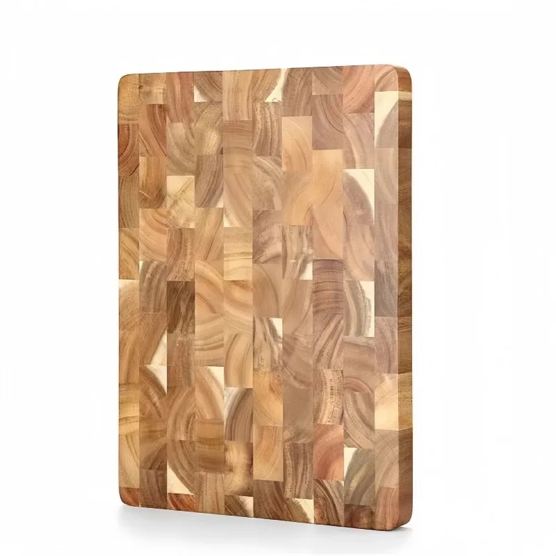 Geometric Rosewood Cutting Board - Solid Wood Baby Food & Fruit Chopper, Interlocking Design Butcher Block for Kitchen