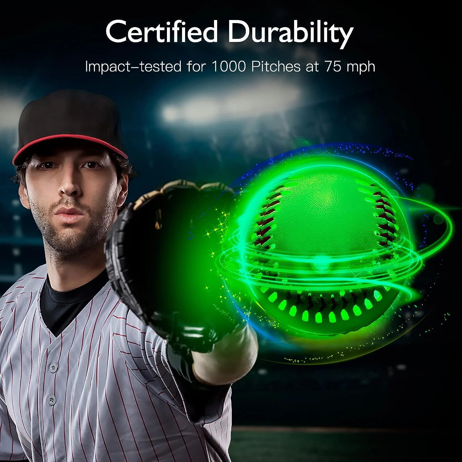 Luminescent Training Baseball Light Up Baseball Glow in The Dark Brighten with 6 Changing Colors Baseball Children Gift