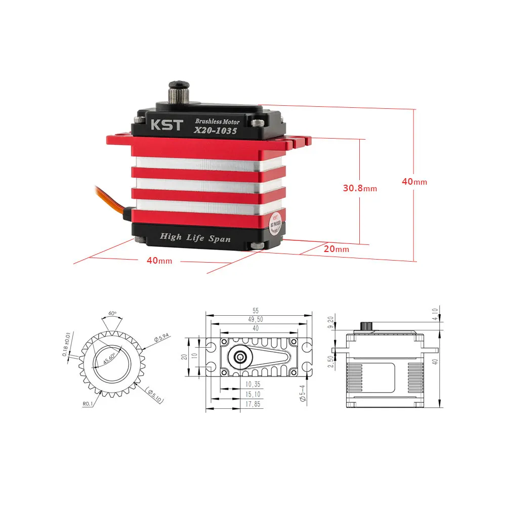 KST X20 Combo Brushless Servos X20-2208 X20-1035 Combo Set