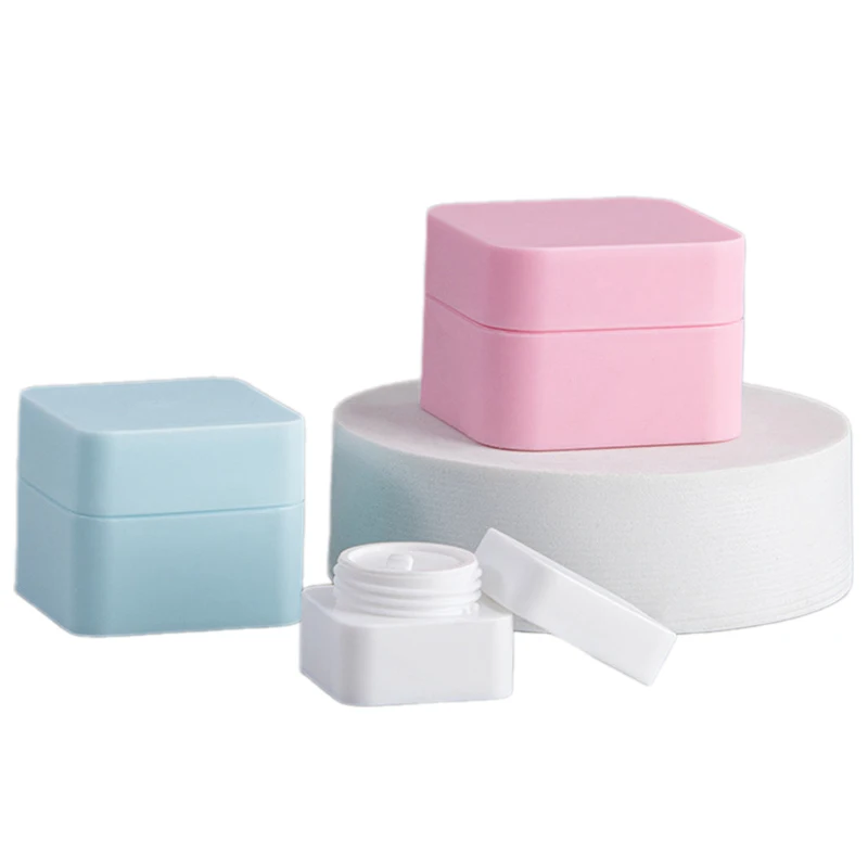 10-30Pcs 5g/10g/20g/30g/50g Empty PP Face Cream Jars Square Makeup Jar with Lid Cosmetic Lotion Lip Balm Sample Containers