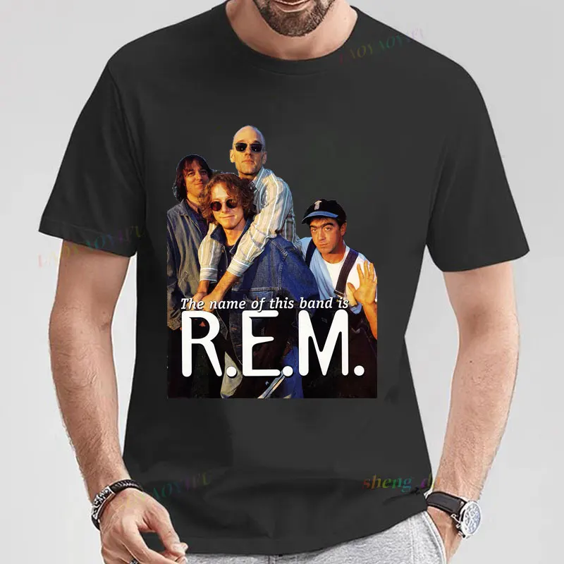 Rock Band R.E.M T-Shirt REM Band Shirt Folk Rock Post Punk Band Clothing for Boyfriend and Girlfriend Gift Streetwear T-Shirt