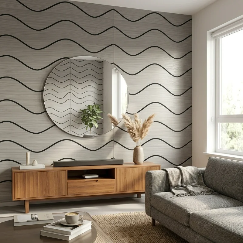 3D Textured Grid Wallpaper Removable Foam Wall Panels Self Adhesive Acoustic Wall Covering for Bedroom Living Room Ceiling