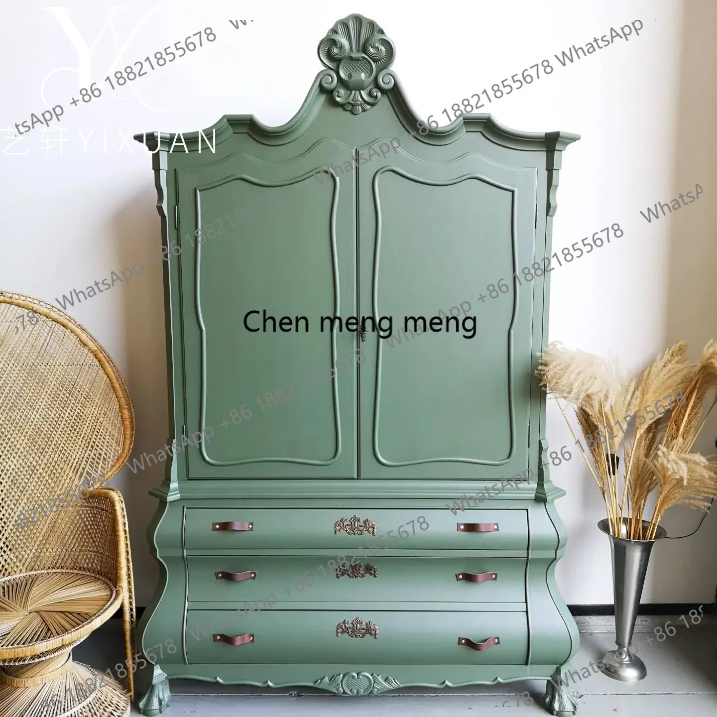

Carved Living Room Decorative Cabinet American Modern Simple Dining Room Storage Wine Cabinet High-end Furniture Customization