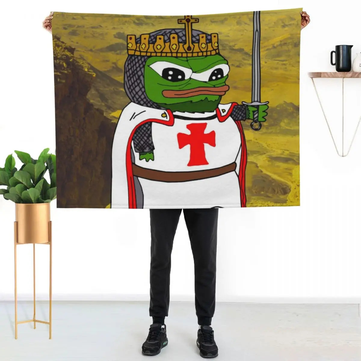 

Pepe Knight's Templar Apu Throw Blanket Durable Warm Blanket for Daily Home Use