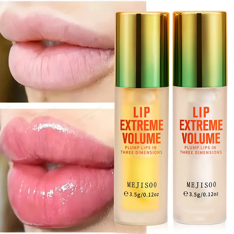 Ginger Mint Lip Plumper Serum Set Plumping Oil Extreme Volume Plump Lips Lighten Fine Lines Exfoliate Dead Skin Korean Cosmetics