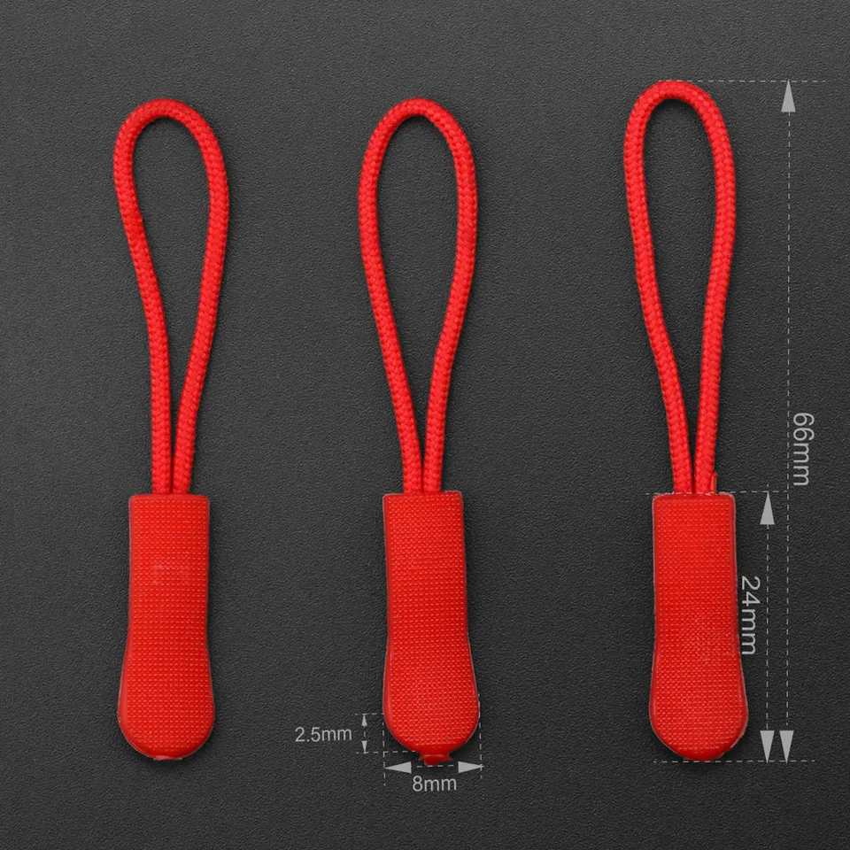 10pcs Colorful Zipper Puller Cord Zip Puller Replacement Ends Lock Zips Travel Bags Clip Buckle Sport Garment Parts, image 3