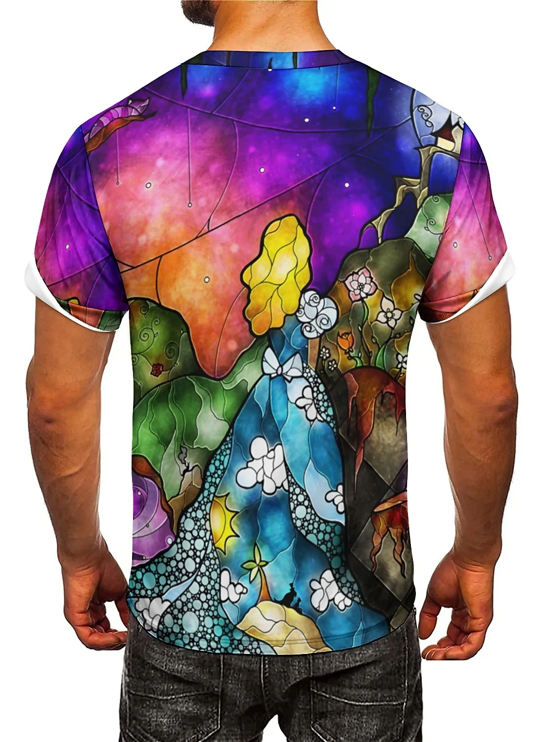 Workout and running men's 3D printed short-sleeved T-shirts, smooth fabric, men's printed short-sleeved T-shirt tops for parties