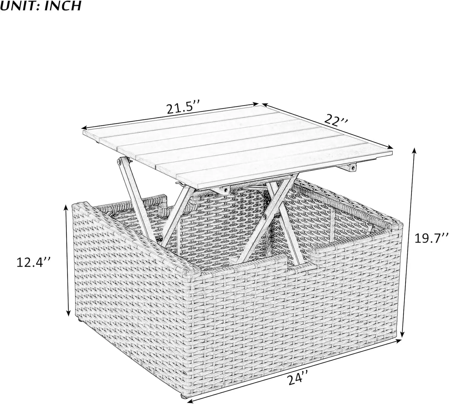 Conjunto de sofá conversível para pátio externo de 5 peças, conjunto de conversa de vime PE para todos os climas com almofadas laváveis