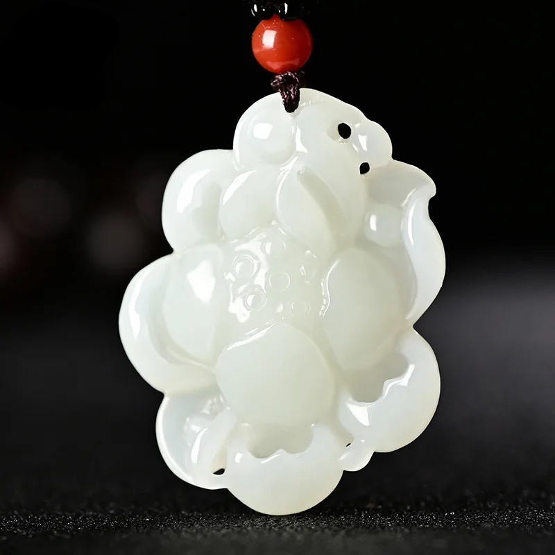 Hetian White Men Women, Jade Pendant Symbolizing Prosperity Wealth, Brings Peace And Good Fortune