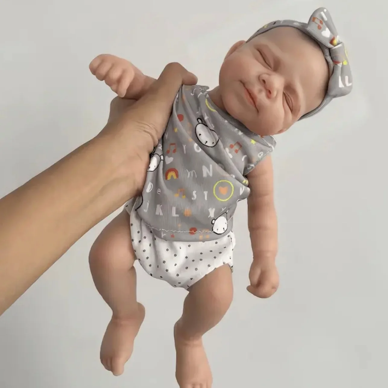 OtardDolls 1PC 13-Inch Pascale Bebe Girl Full Silicone Doll Open-Mouth Hand-Painted Collectible Art Doll Washable Ideal Gift Toy